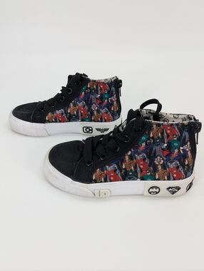 Ground up Justice League Littlw Boy Sneakers Hi Top Superhero DC Zip Up